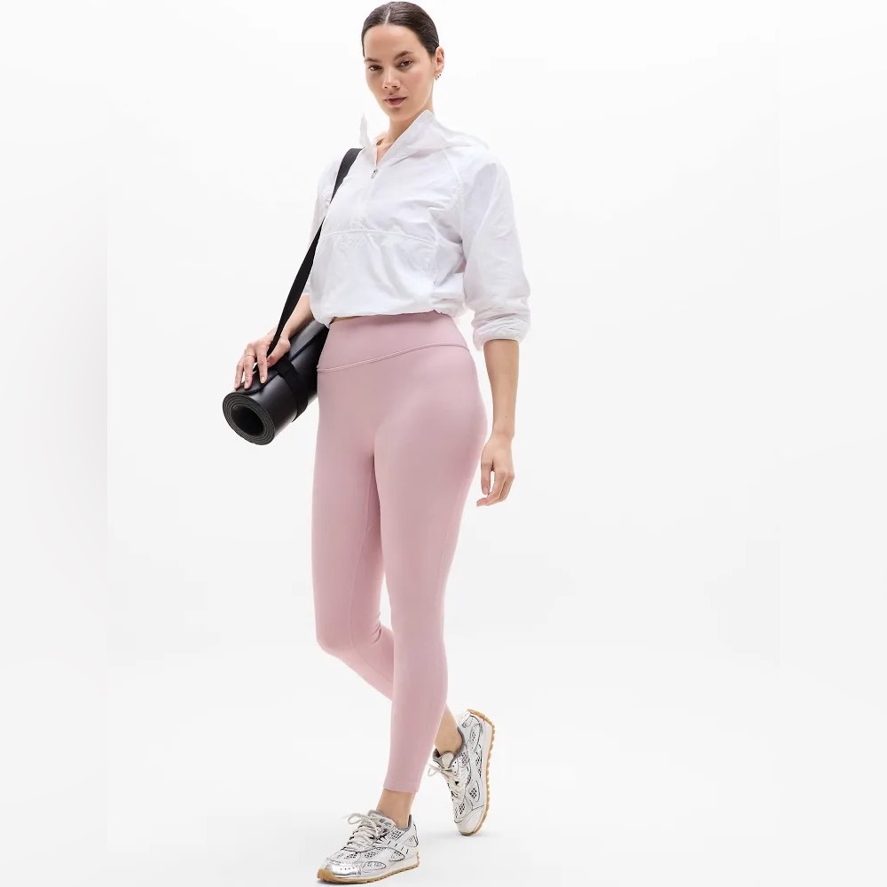 🆕 Athleta Intuition Pink Cotton Blend Leggings - Dusty Blush